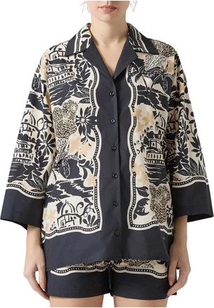Ermanno Scervino Camisa de Algod&oacute;n con Estampado Ex&oacute;tico - Blouses & Shirts - Mujer - Multicolor - M
