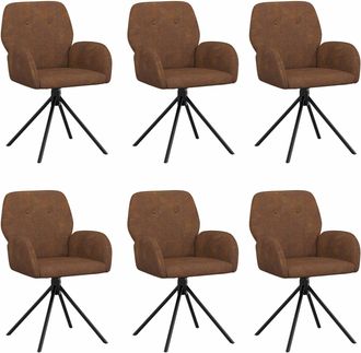 vidaXL Sillas De Comedor Giratorias 6 Uds. Cuero De Suede Sint&eacute;tico Vidaxl