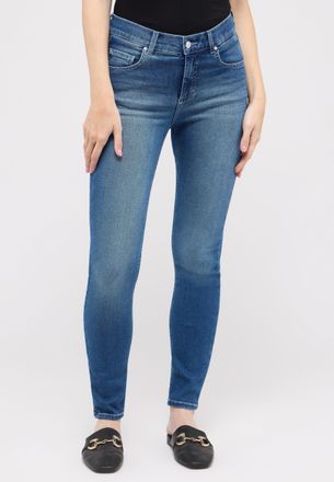 Angels Slim-fit-Jeans ANGELS SKINNY, Damen, Gr. 34, L&auml;nge 28, blau (mid blau used), Denim/Jeans, Obermaterial: 93% Baumwolle, 5% Polyester, 2% Elasthan, slim