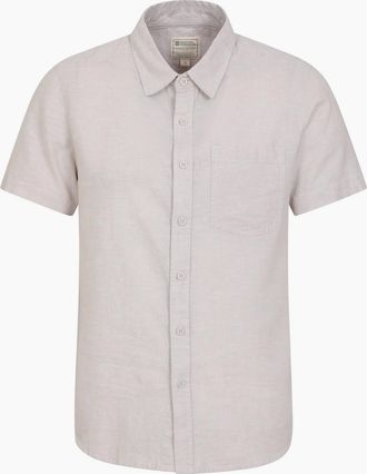 Mountain Warehouse Mens Mountain Warehouse Mens Lowe Linen Blend Shirt - Cream - Size: 46/Regular