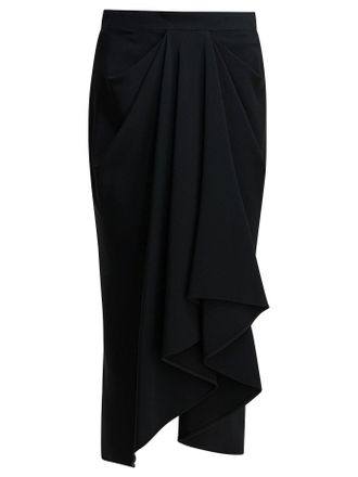 Givenchy Draped Crepe Cady Midi Skirt