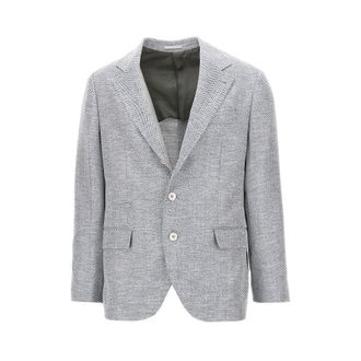 Brunello Cucinelli Chevron fabric single-breasted jacket Man 48