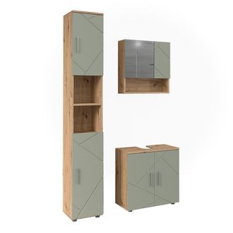 Vicco Juego De Muebles De Ba&ntilde;o De 3 Piezas Irma, Verde Salvia, 3 Partes, Vicco