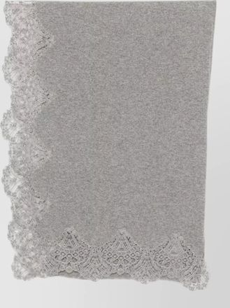 Ermanno Scervino cashmere knitted lace-trim stole