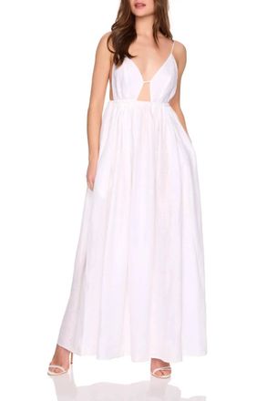 Susana Monaco Solid Linen Empire Waist Dress In Sugar