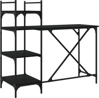 vidaXL Computer Desk with Shelves Black 120x47x109 cm Vidaxl