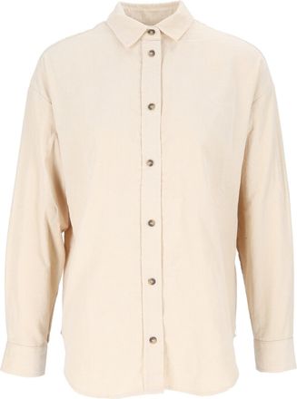 MC2 Saint Barth Cream Gigy Embroidered Corduroy Long-Sleeve Shirt