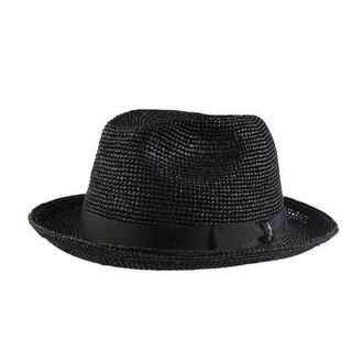 Wigens Mens Raffia Straw Hat with Grosgrain Hatband in Black at Nordstrom, Size X-Large