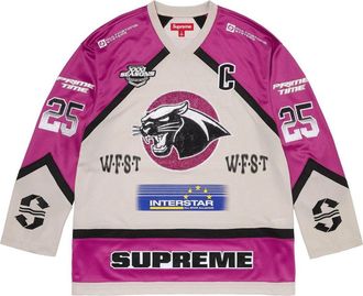 SUPREME Rhinestone Hockey Jersey Light Grey SS25KN29-LIGHT-GREY