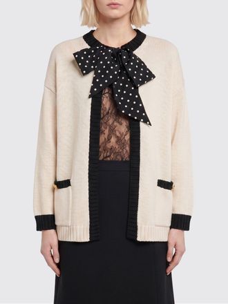 Valentino Garavani Cardigan in misto cotone con applicazione a fiocco e tasche a toppa