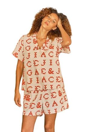Ace & Jig Holden Button-up Patch Pocket Shirt in Monogram at Nordstrom, Size Xx-Small