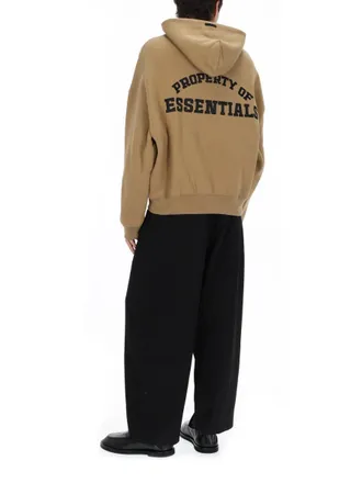 Fear of God Zip-Up Hooded Cotton-Blend Sweatshirt - Beige