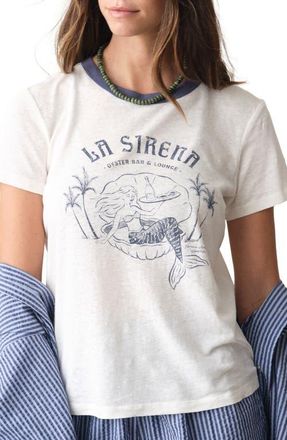 Marine Layer La Sirena Ringer Graphic T-Shirt in Antique White at Nordstrom, Size X-Small