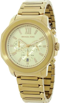 Michael Kors Oversized Prescott Chronograph Quartz Gold Dial Mens Watch MK9249