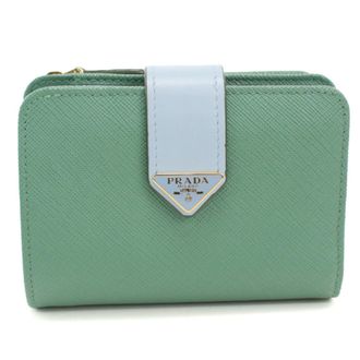 Prada Green Leather Wallet (Bi-Fold) (Pre-Owned)