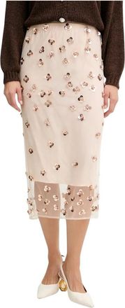 Forte_Forte Myskirt Midi Rok - Dames - Midirokken - Roze - S - Tule - Rokken