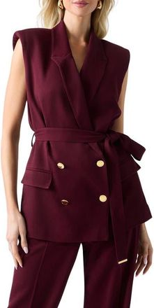 Marciano Rashida Double Breasted Vest in Open Red at Nordstrom, Size 36
