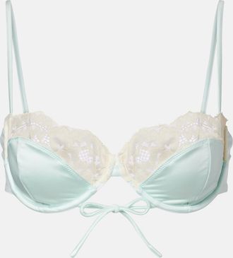 Montce Swim Lena lace-trimmed bikini top