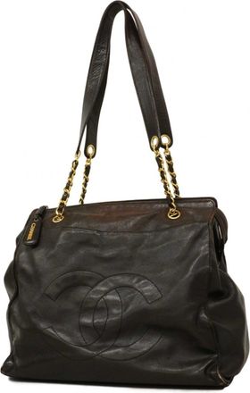 Chanel Black Leather Tote Bag (Pre-Owned)