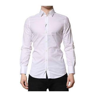 Dolce & Gabbana Overhemden, Heren, Wit, 4Xs, Katoen, Witte Katoenen Heren Formeel Overhemd