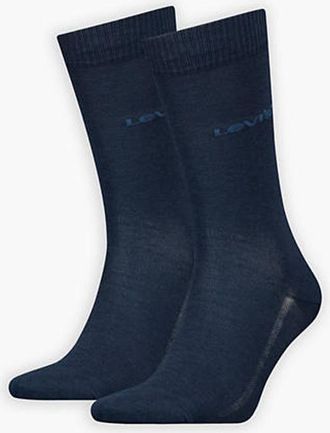 Levi's Calcetines de altura estándar Levis de algodón orgánico: paquete de 2 - Hombre - 43 - Azul / Navy
