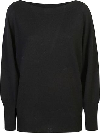 Le Tricot Perugia Zwarte truien voor een stijlvolle look - Dames - Ronde hals truien - Zwart - XL - Wol - Truien & Vesten