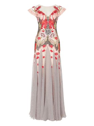 Temperley London Remi embroidered ruffle-trimmed maxi dress - BLUSH
