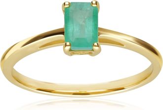 Gemondo Classic Rectangle Emerald Ring in 9ct Yellow Gold