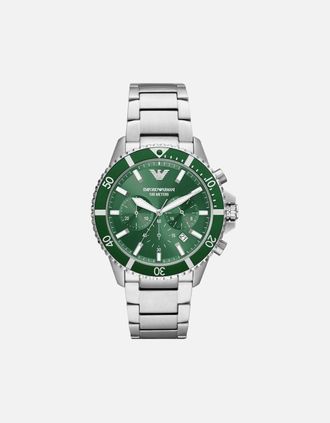 Emporio Armani Mens Emporio Armani AR11500 Diver Green Mens Watch - Green/Silver