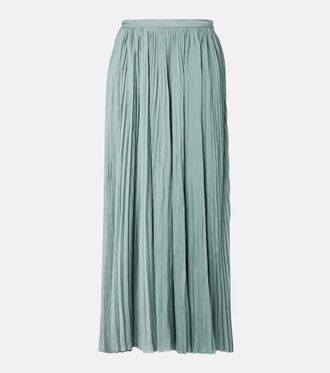 Ulla Johnson Lulu satin pliss&eacute; maxi skirt