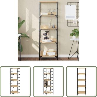vidaXL Scaffale in acciaio - Libreria Rovere Sonoma 50x33x153 cm in Legno Multistrato