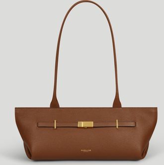 DeMellier The New York Shoulder in Tan Small Grain Leather Shoulder bag