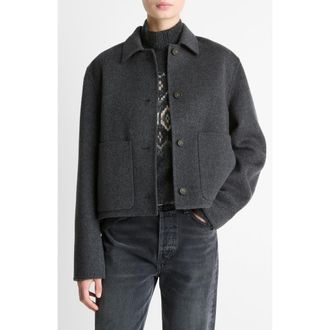 Vince Wool Blend Short Jacket in Charcoal at Nordstrom, Size X-Large