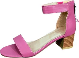 Generic Chunky Heel Sandals Solid Color Roman Sandals Adjustable Ankle Strap Sandal High Top Sandals With Zipper Fashion Leather Shoes Open Toe Flat Shoes Stu