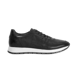 Dune London Heren Tris Leren Trainers (Marine)