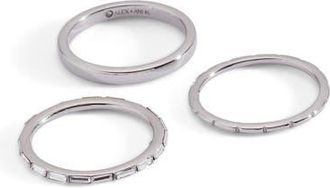 Alex and Ani Baguette Stacking Ring Set of 3 in Silver at Nordstrom, Size 7