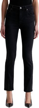 A Gold E Mari Mid-Rise Slim Straight Leg Jeans In Glasgow Constellation