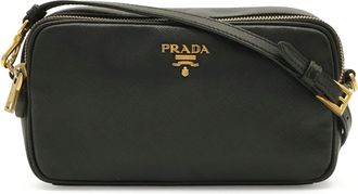 Prada Black Nero Leather Clutch Bag Pochette Pouch Shoulder Bag (Pre-Owned)