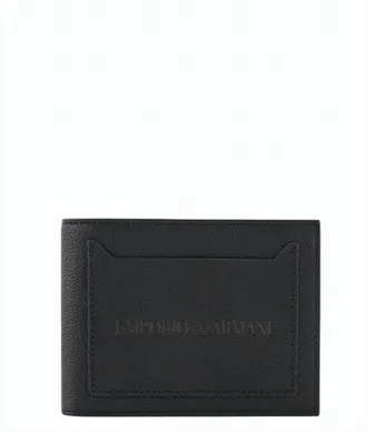 Emporio Armani Tumbled Leather Bifold Card Wallet