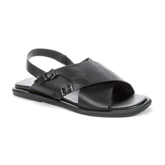Betsy Black Open Flat Sandals Women