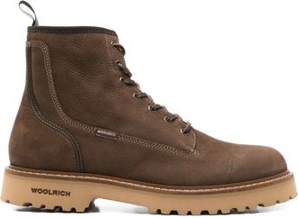 Woolrich 40 mm leren veterlaarzen - Bruin