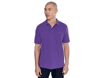 Polo Ralph Lauren Classic Fit Mesh Polo Shirt Mens Short Sleeve Knit Cabana Purple : 2XL, Cotton