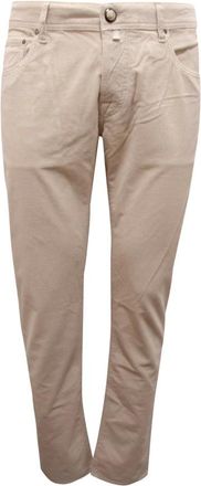 Jacob Cohen Nick Slim Velvet Trousers - male - Jacob Coh&euml;n - Slim-fit Trousers - Beige - W34 - Trousers