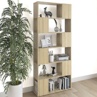 vidaXL Vidaxl - Estanter&iacute;a Divisor De Espacios Contrachapada Roble 80x24x186 Cm