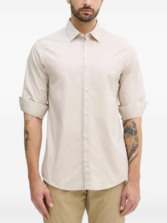A|X Armani Exchange logo-embroidered shirt - Neutrals
