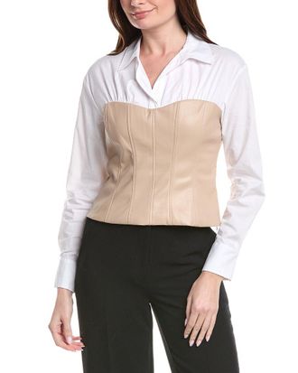 Kenneth Cole Solid Poplin Top