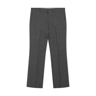 Prada Slim-fit Trousers, male, Gray, Size: M Wool Pants