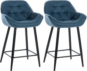 Clp Clp - Set De 2 Taburetes De Bar Gibson Azul Tela