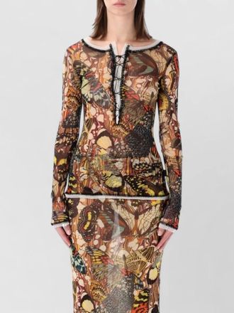 Jean Paul Gaultier mesh top dress papillon butterfly motif