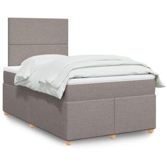 vidaXL Cama Box Spring Con Colch&oacute;n Tela Gris Taupe 120x190 Cm Vidaxl